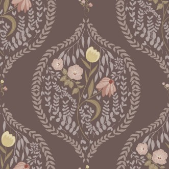 Picture of Flower bouquet in ogee Brown - 1032601-13