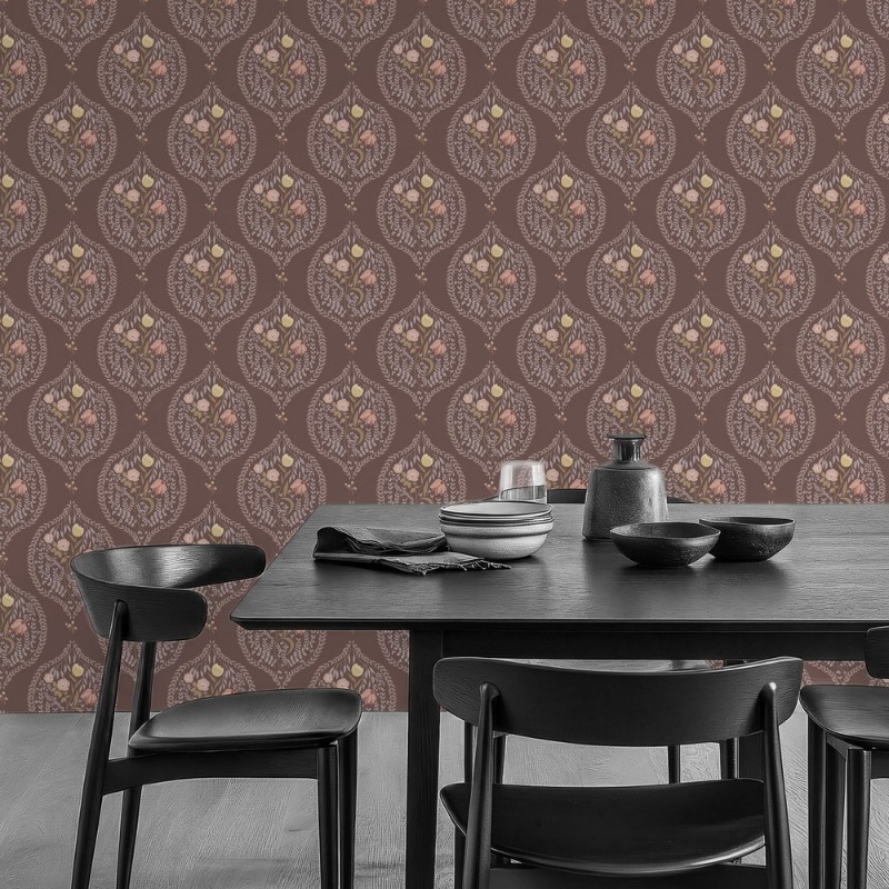 Picture of Flower bouquet in ogee Brown - 1032601-13