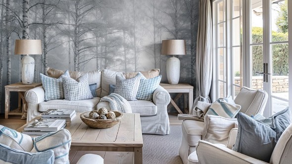 Bild på Sunlit Birches I