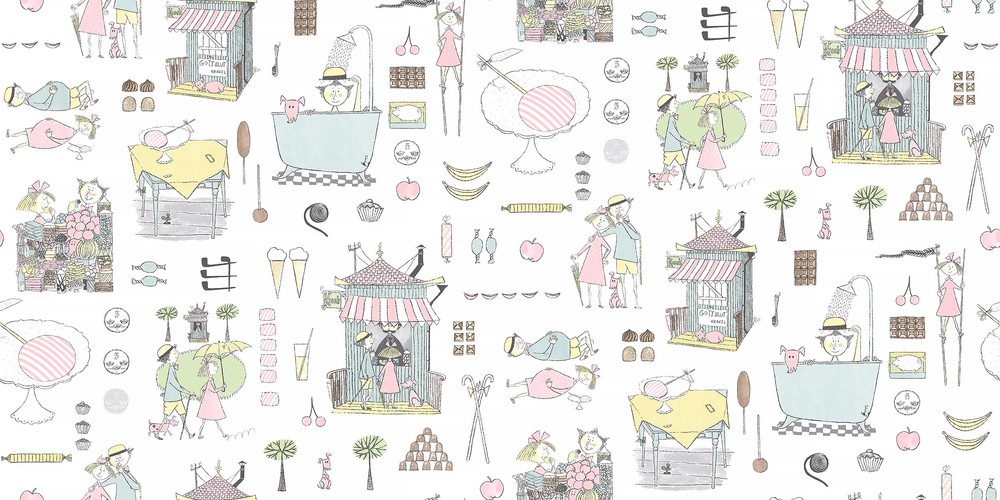 Stig Lindberg Krakel Spektakel wallpaper Boråstapeter