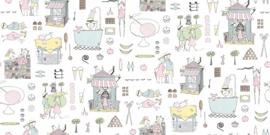 Stig Lindberg Krakel Spektakel wallpaper Boråstapeter