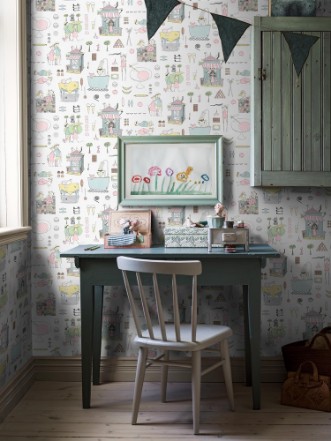 Stig Lindberg Krakel Spektakel wallpaper Boråstapeter