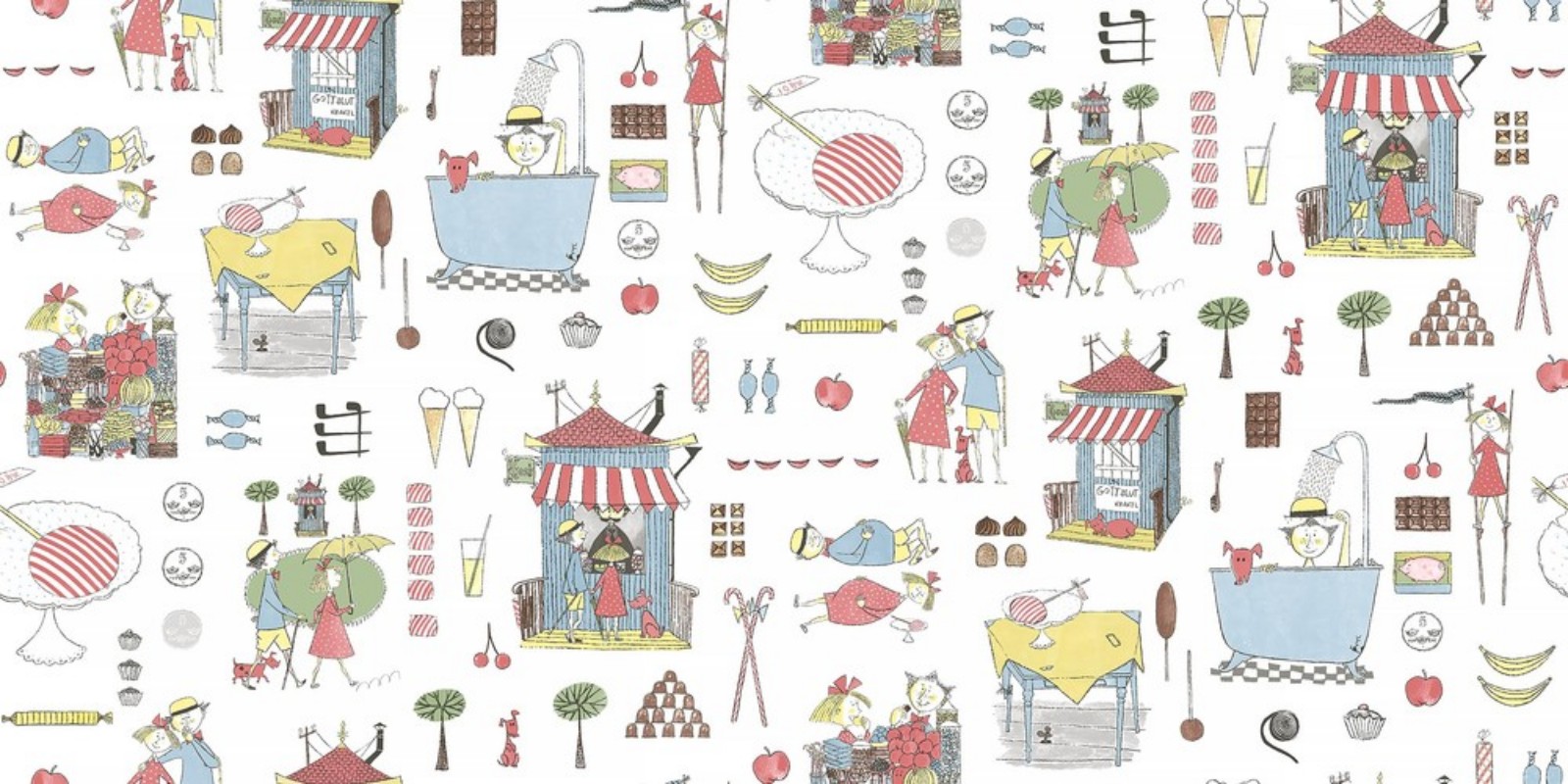 Stig Lindberg Krakel Spektakel wallpaper Boråstapeter