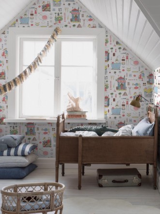 Stig Lindberg Krakel Spektakel wallpaper Boråstapeter