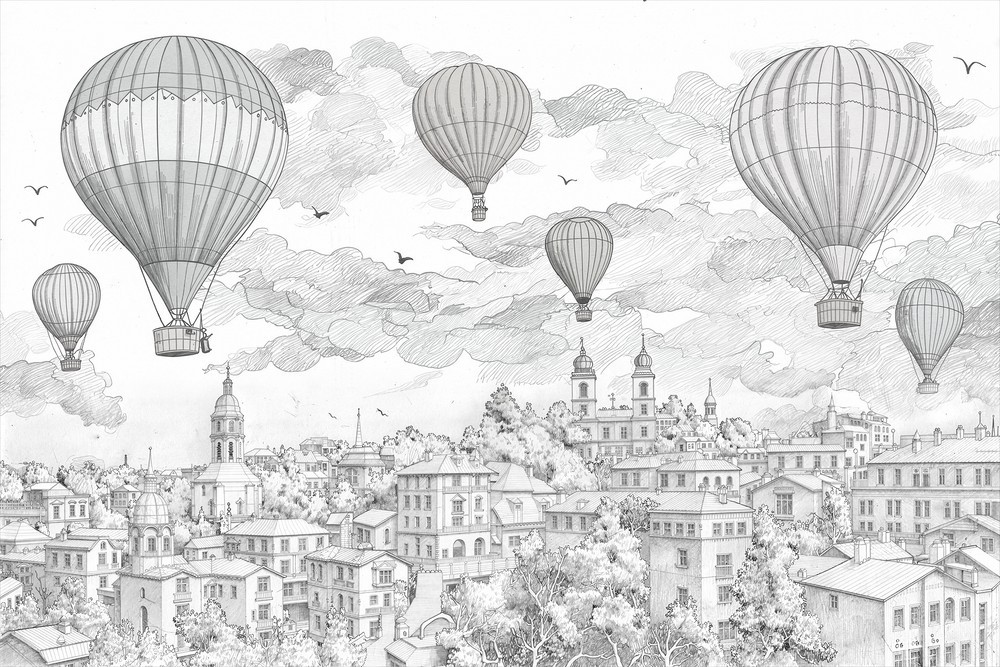 Picture of Ballon Flight Over City II