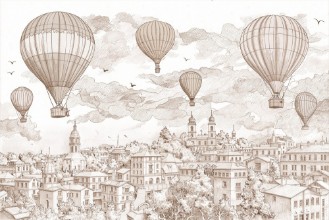 Picture of Ballon Flight Over City III