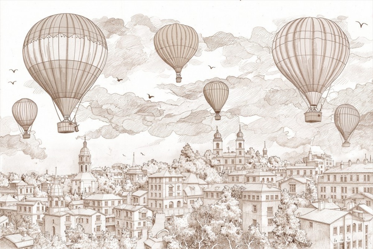 Picture of Ballon Flight Over City III