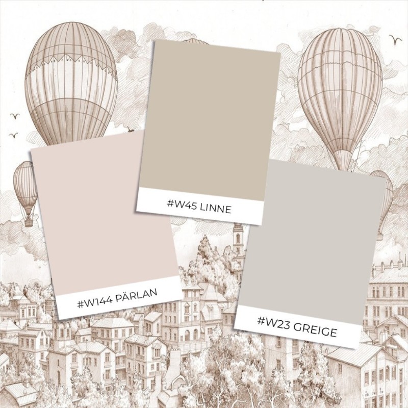 Picture of Fargesammensetning Ballon Flight Over City III - 09716-01