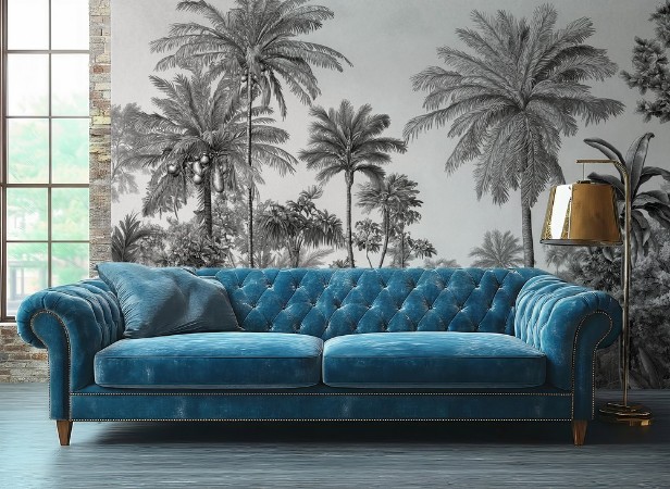 Picture of Fargesammensetning Palm Paradise III - 09725-01