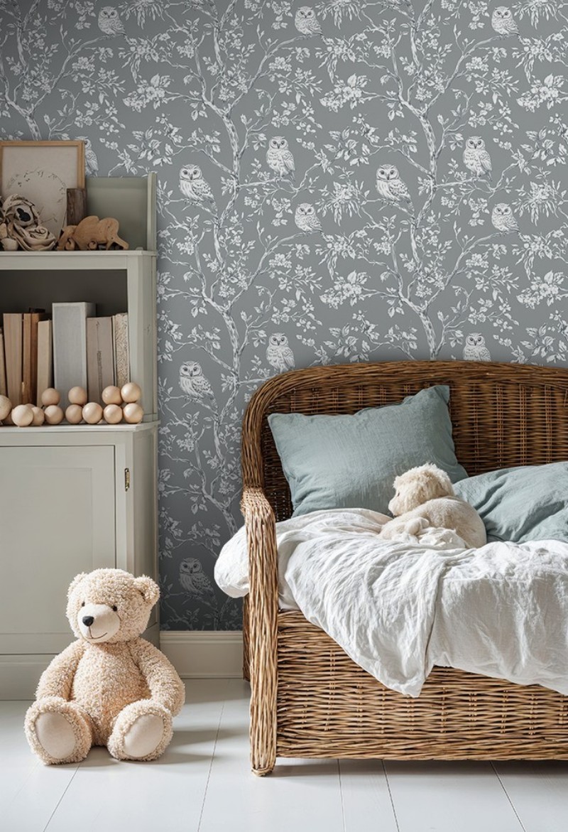 Picture of Vintage Dark Grey owls  - 1027401-03