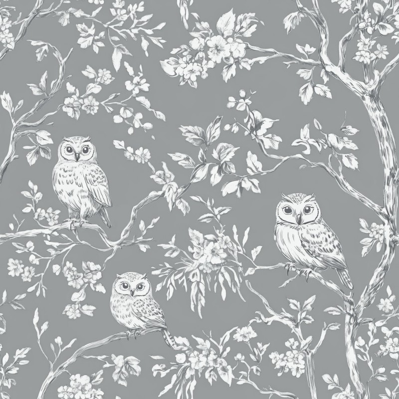 Picture of Fargesammensetning Vintage Dark Grey owls  - 1027401-03 - 09816-01