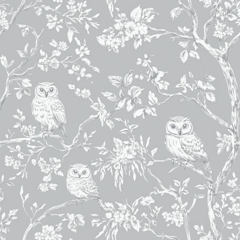 Picture of Vintage Light Grey owls  - 1027401-04