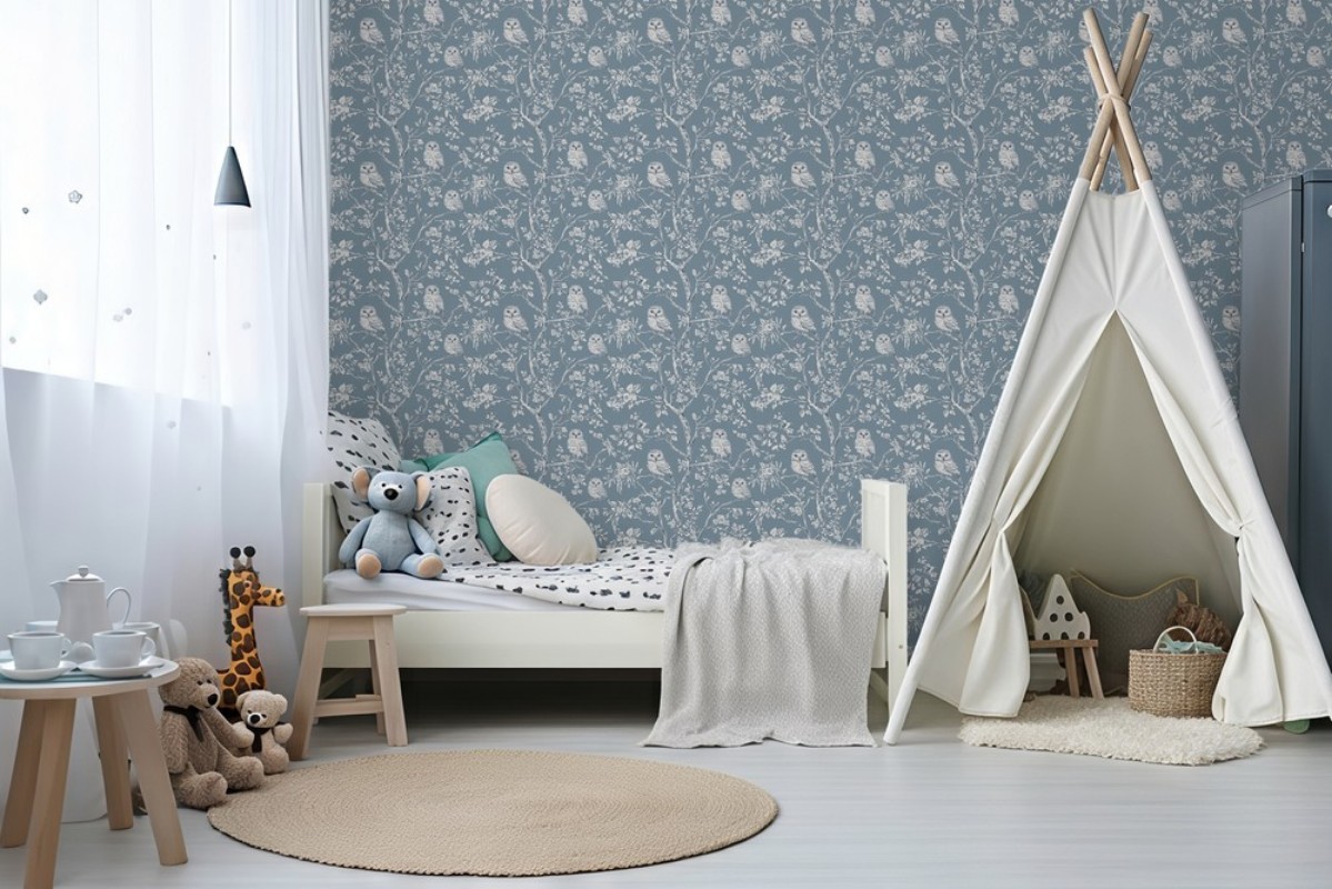 Picture of Vintage Dark Blue owls  - 1027401-06