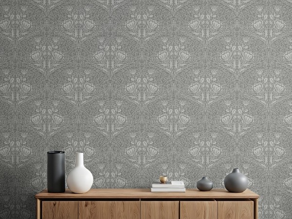 Afbeeldingen van Floral Ogee in Grey - 1032501-05