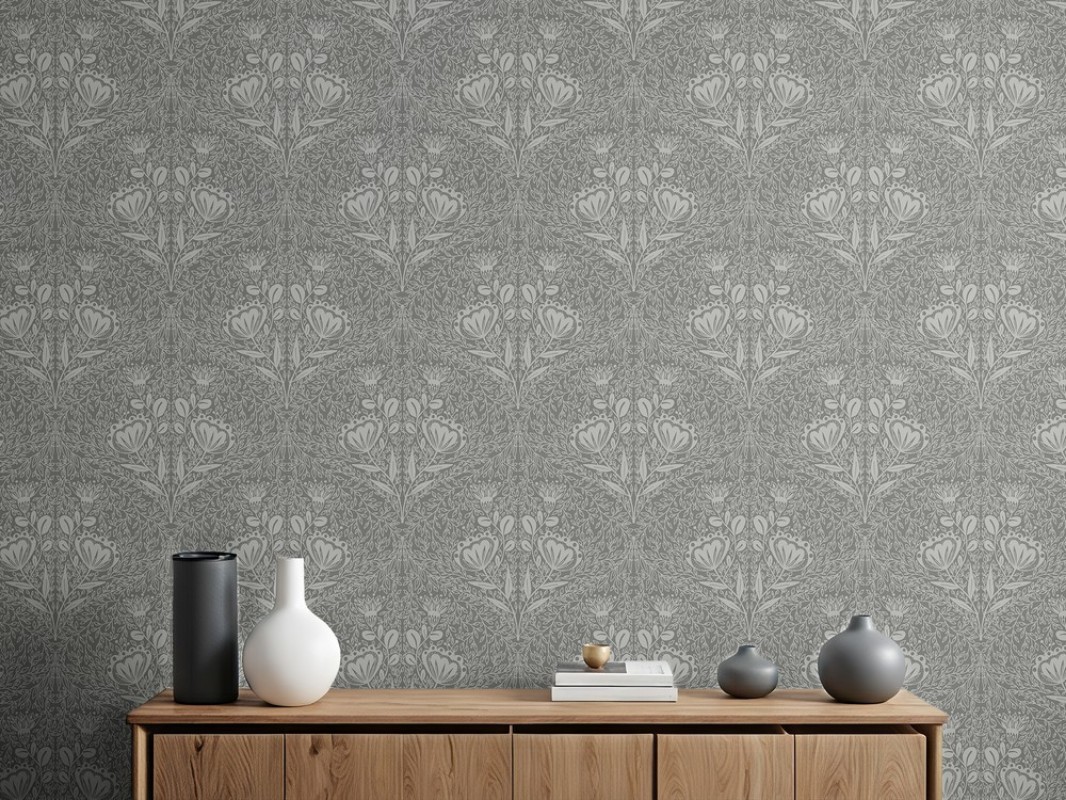 Picture of Floral Ogee in Grey - 1032501-05