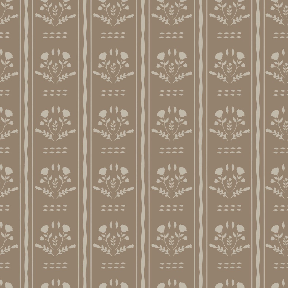 Picture of Sprig Flowers Lines and waves in Brown - 1033601-04
