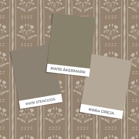 Afbeeldingen van Voorbeeld stijl - Sprig Flowers Lines and waves in Brown - 1033601-04
