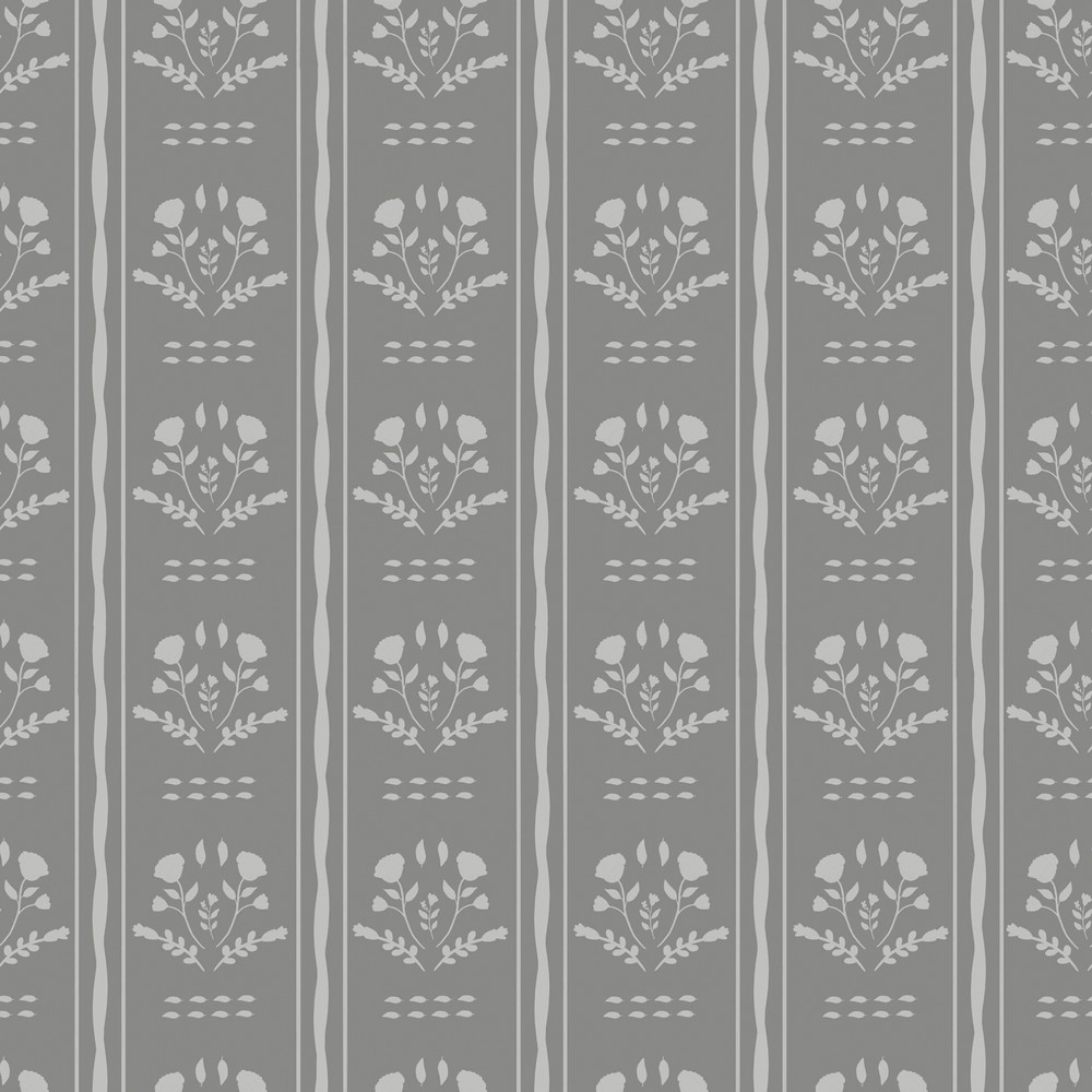Picture of Sprig Flowers Lines and waves in Dark Grey - 1033601-06
