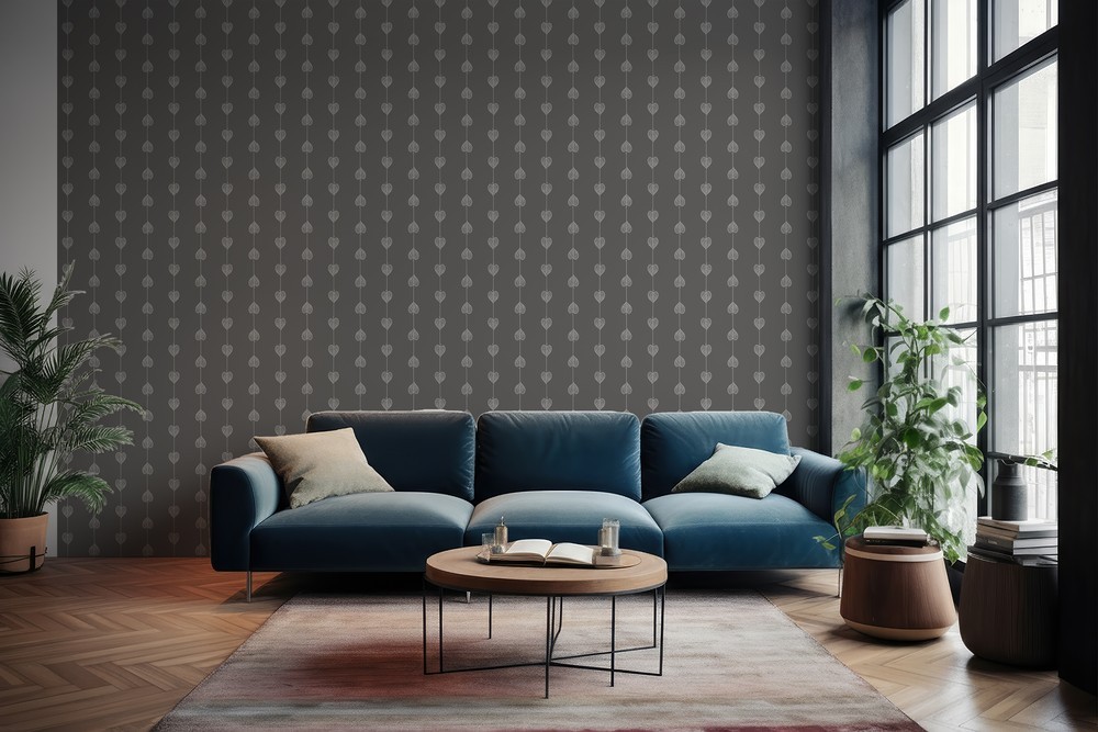 Picture of Hearts on a string Dark Grey - 1034601-08