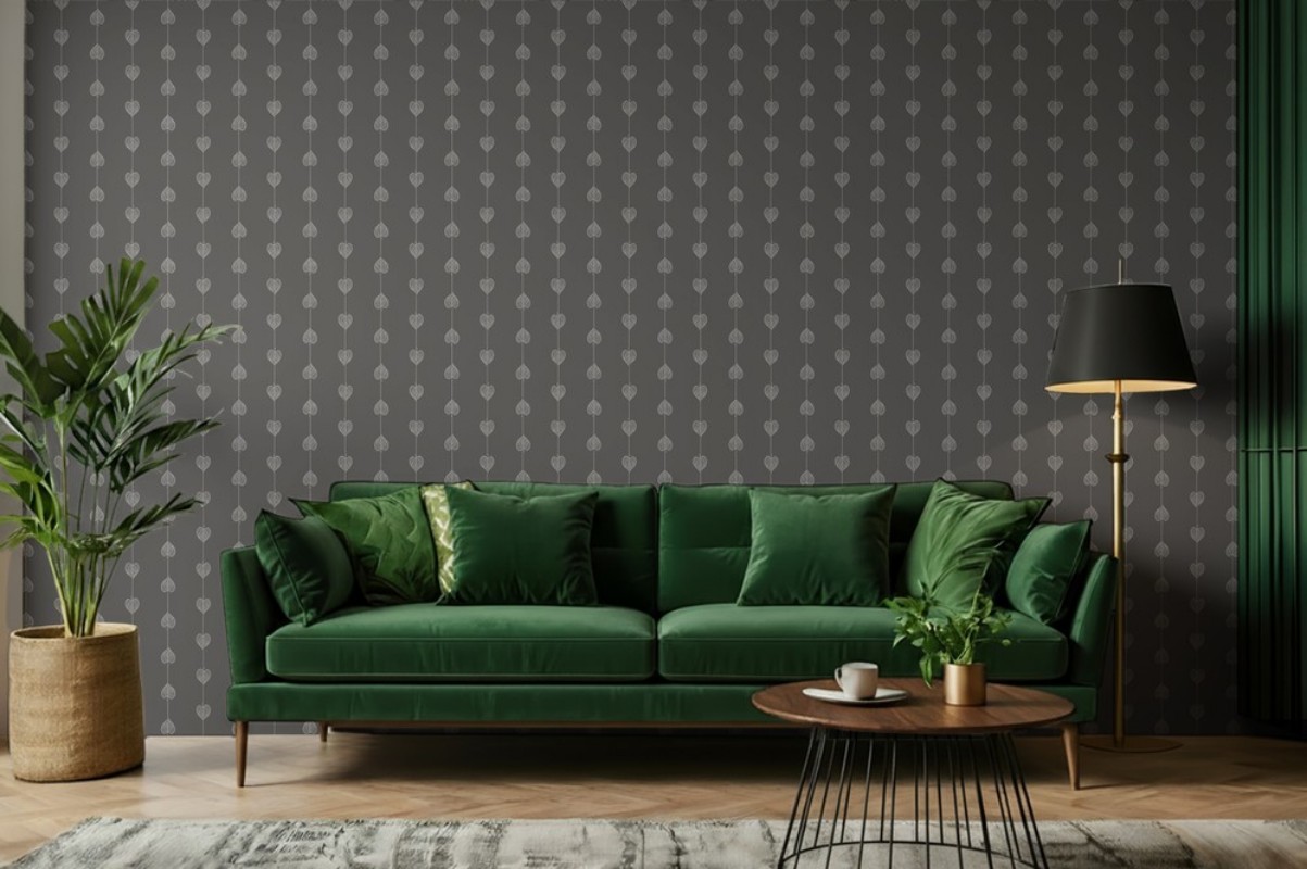 Picture of Hearts on a string Dark Grey - 1034601-08