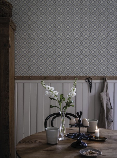 Ingrid Blå - 516-04 wallpaper Duro