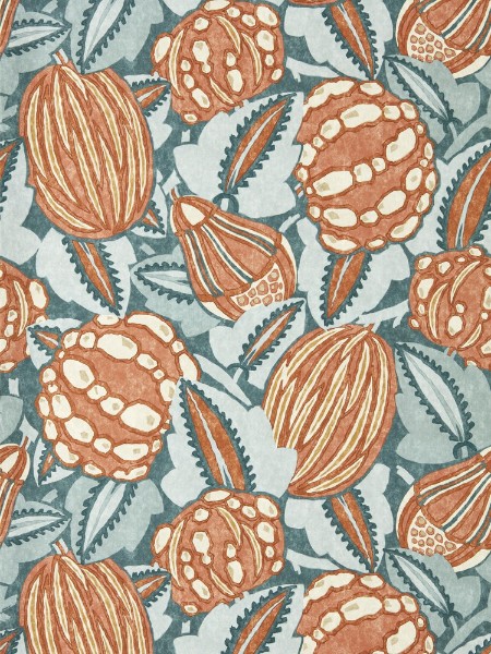Zenith Terracotta/azul - HFUP113360 wallpaper Harlequin