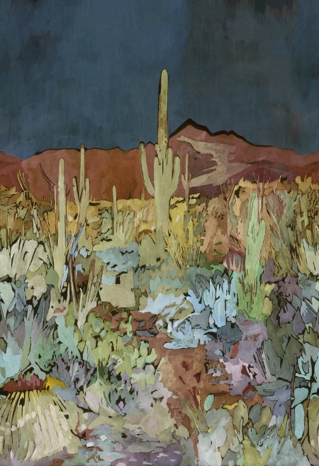 Saltillo Midnight/Burnt Umber/Azure - HFUP113370 wallpaper Harlequin