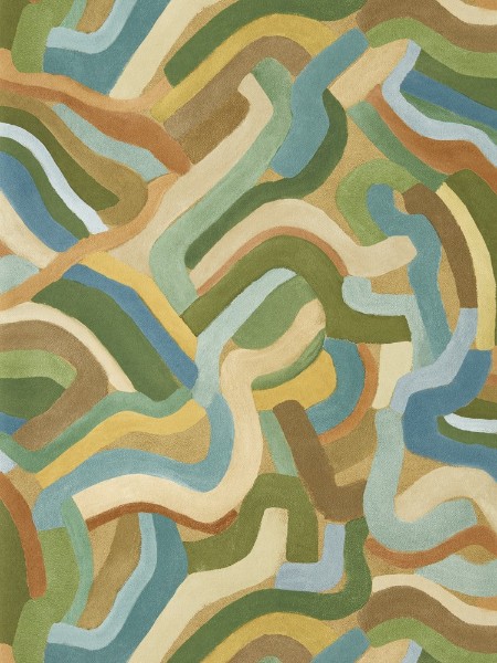 Spiralis Ochre/turquoise/forest - HFUP113364 wallpaper Harlequin