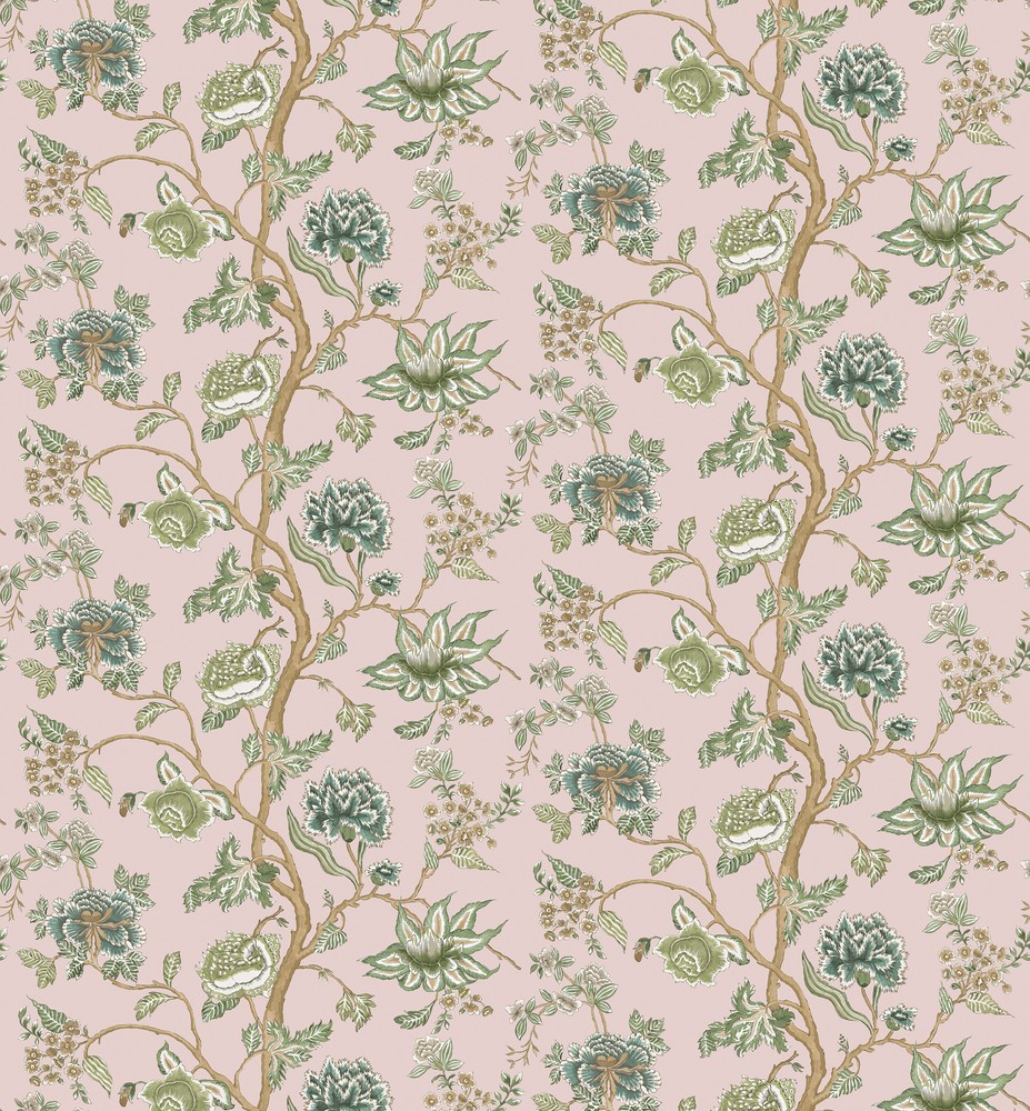 Indienne Blush/forest - HFUP113376 wallpaper Harlequin