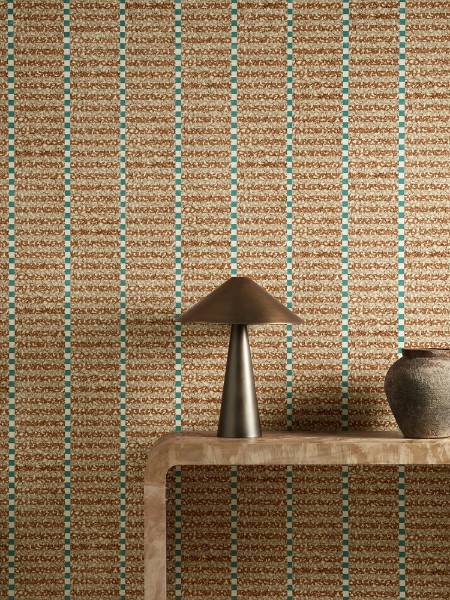 Toluca Spice/azul - HFUP113352 wallpaper Harlequin