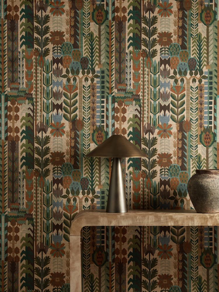 Kuparr Evergreen/terracotta - HFUP113356 wallpaper Harlequin