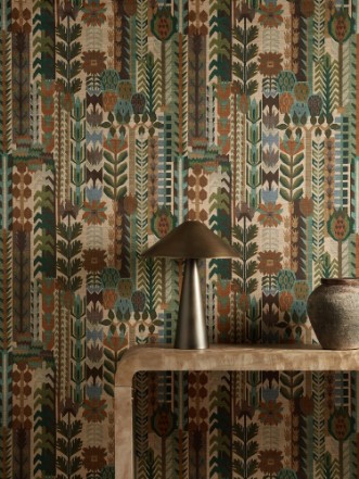 Kuparr Evergreen/terracotta - HFUP113356 wallpaper Harlequin