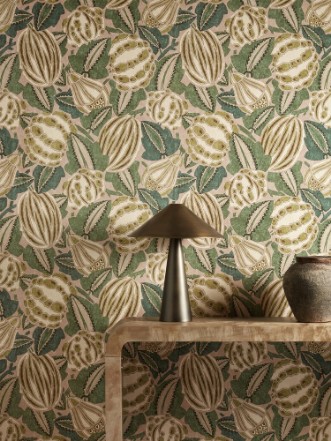 Zenith Blush/forest - HFUP113359 wallpaper Harlequin
