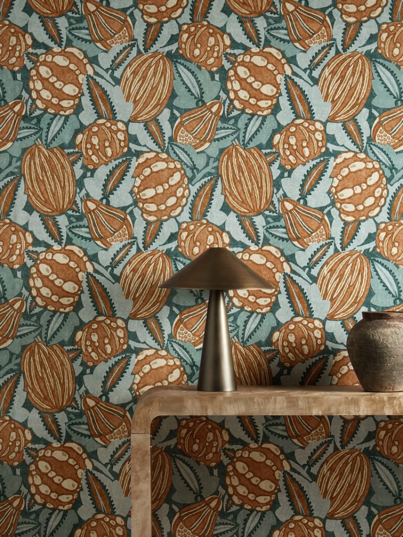 Zenith Terracotta/azul - HFUP113360 wallpaper Harlequin