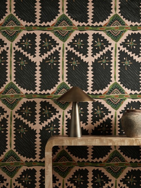 Brocha Blush/charcoal - HFUP113362 wallpaper Harlequin