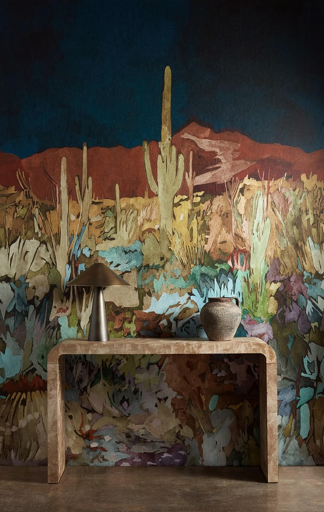 Saltillo Midnight/Burnt Umber/Azure - HFUP113370 wallpaper Harlequin