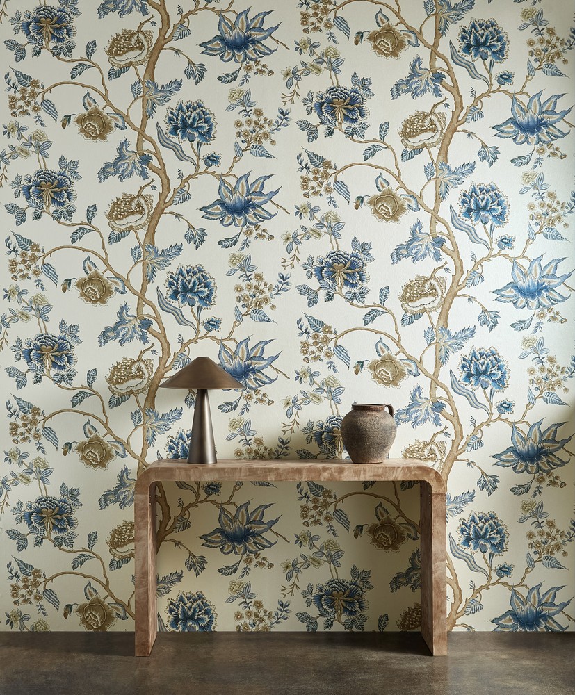 Indienne Indigo/birch - HFUP113375 wallpaper Harlequin