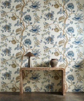 Indienne Indigo/birch - HFUP113375 wallpaper Harlequin