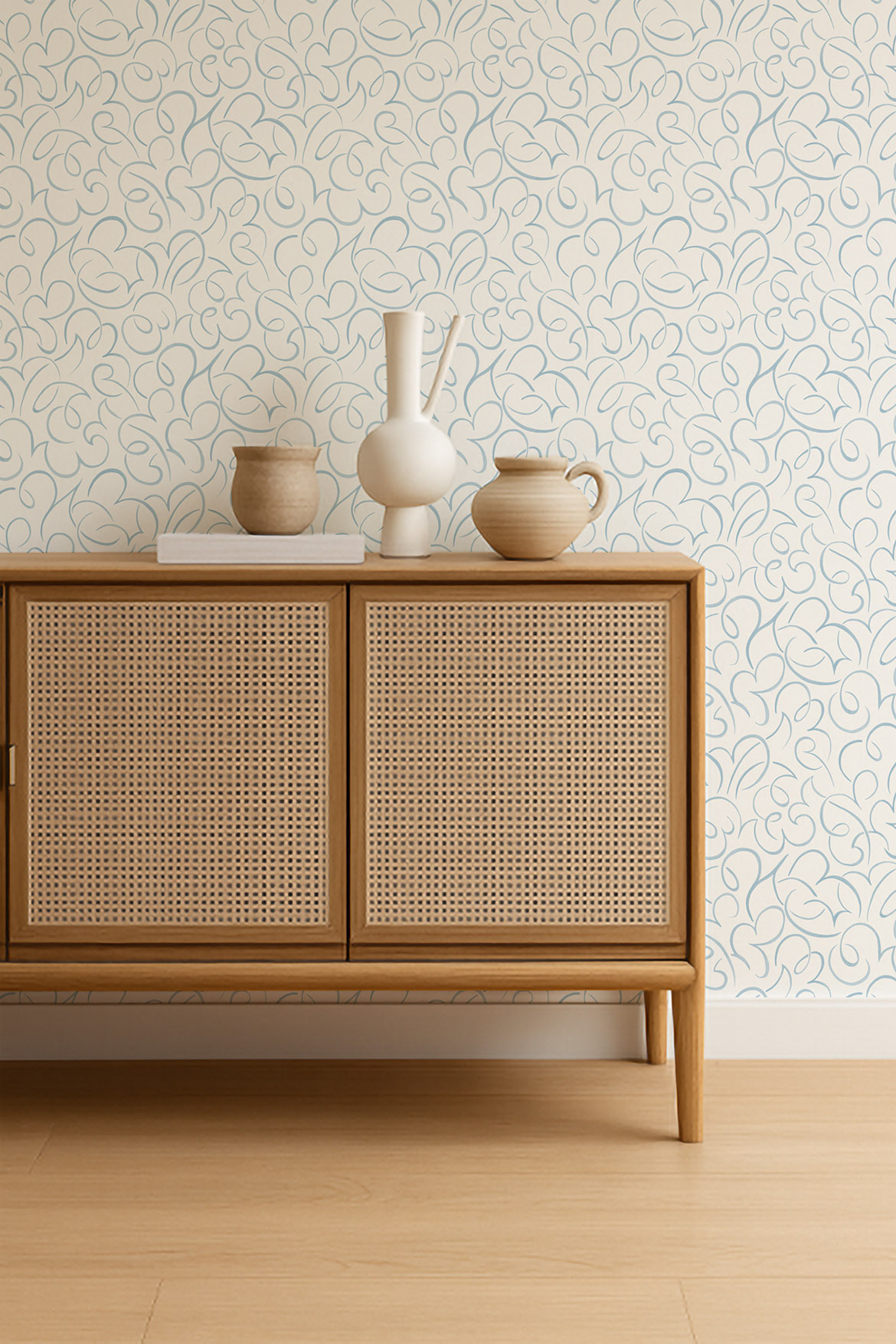 Flo Swirl Cornflower - NPOP113389 wallpaper Scion