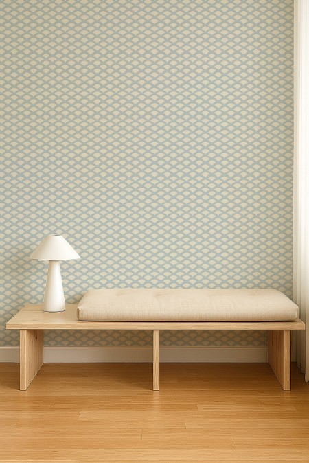 Scallop Frill Cornflower - NPOP113395 wallpaper Scion
