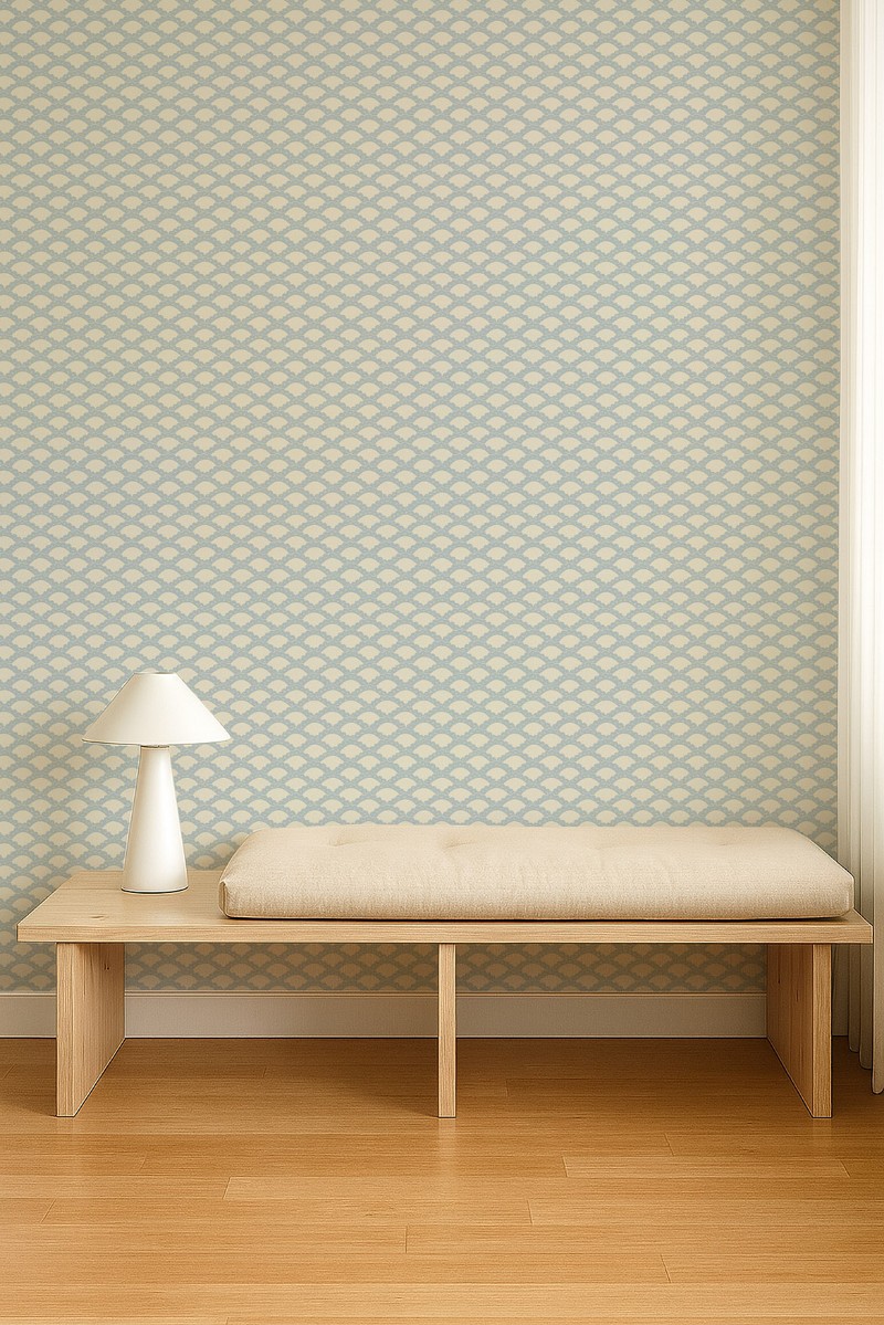 Scallop Frill Cornflower - NPOP113395 wallpaper Scion
