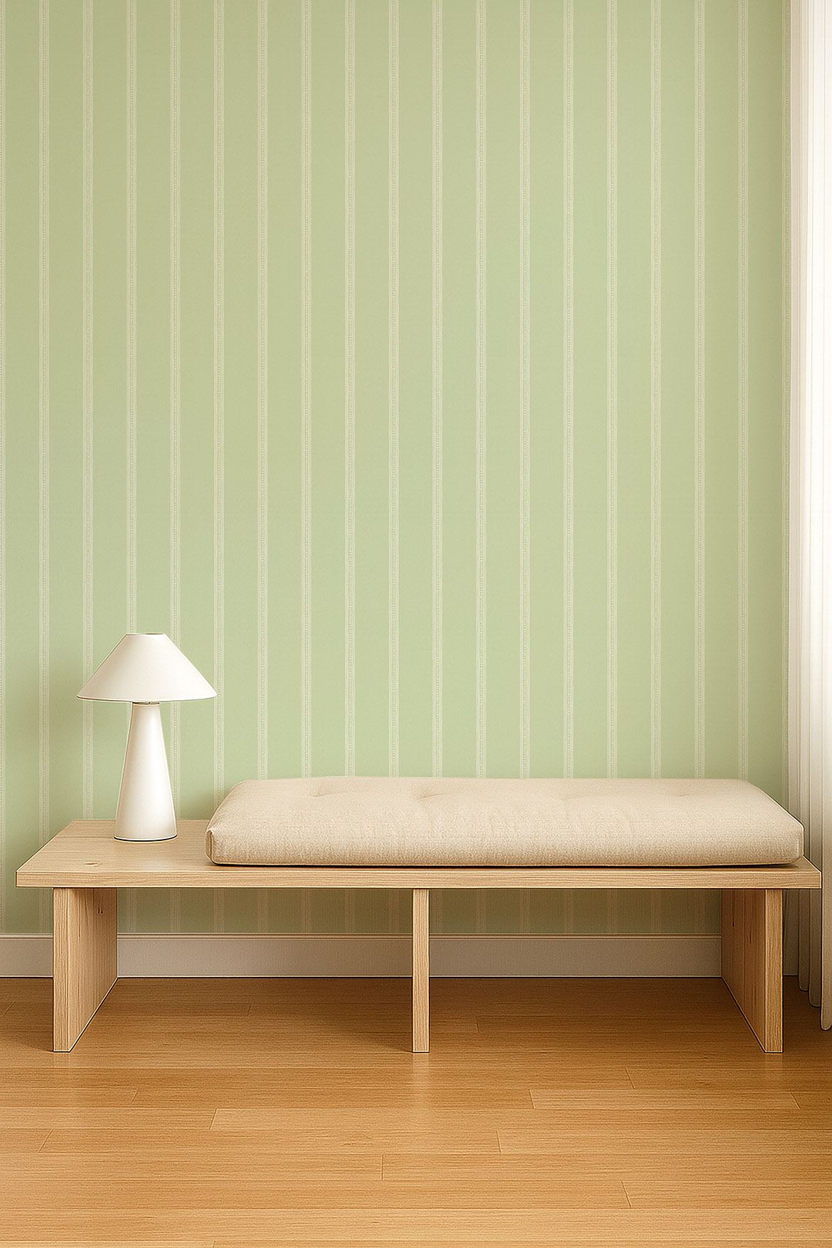 Harvest Stripe Pea Green - NPOP113396 wallpaper Scion