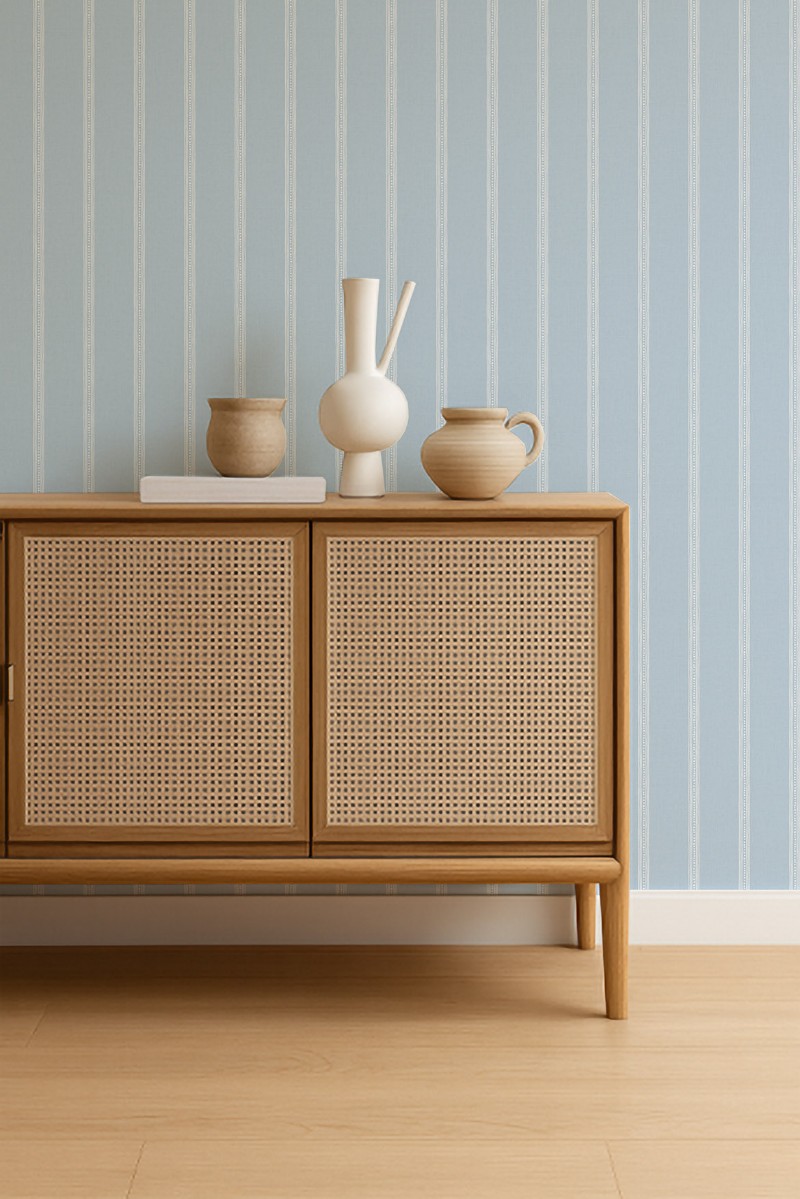 Harvest Stripe Cornflower - NPOP113398 wallpaper Scion