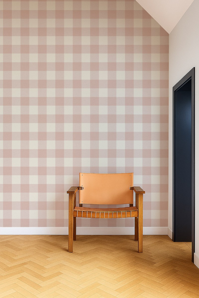 Central Check Blush - NPOP113414 wallpaper Scion