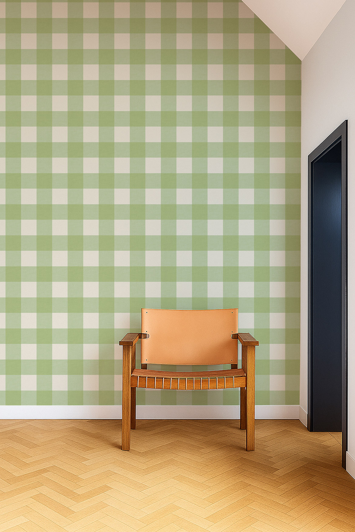 Central Check Pea Green - NPOP113417 wallpaper Scion