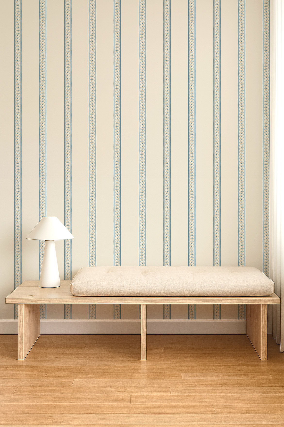 Fondant Stripe Denim - NPOP113385 wallpaper Scion