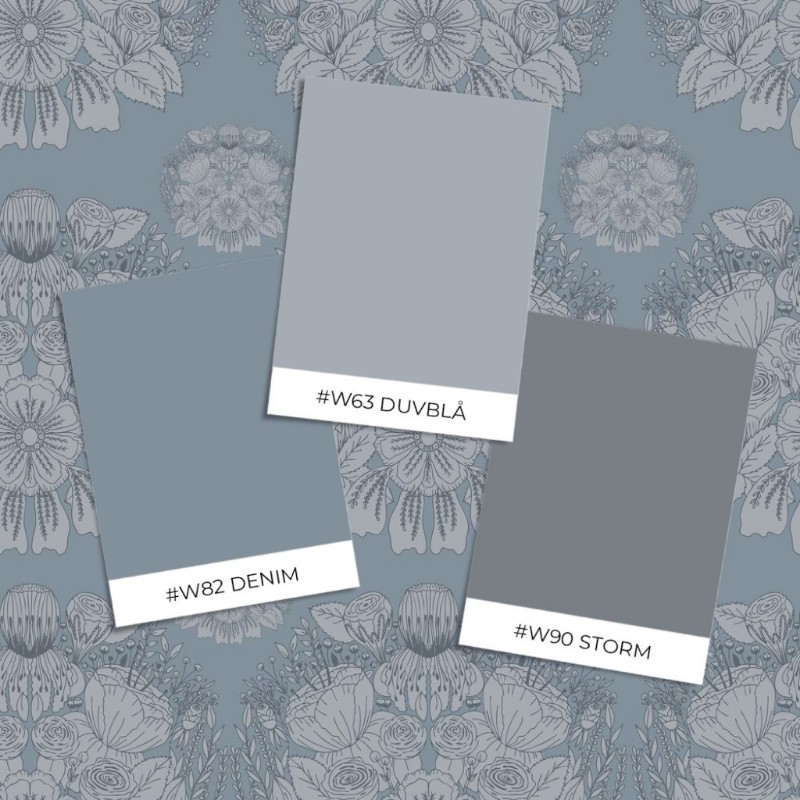 Bild på Färgsättning Damask in Blue - 1032301-02 - 10529-01