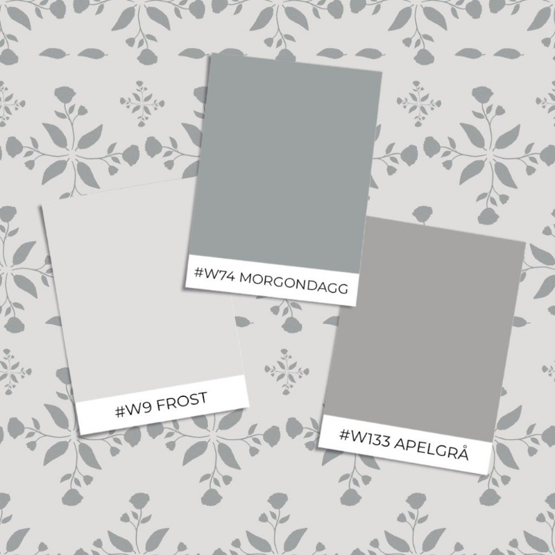 Bild på Färgsättning Leaves and round sprigs in Grey - 1032901-02 - 10532-01