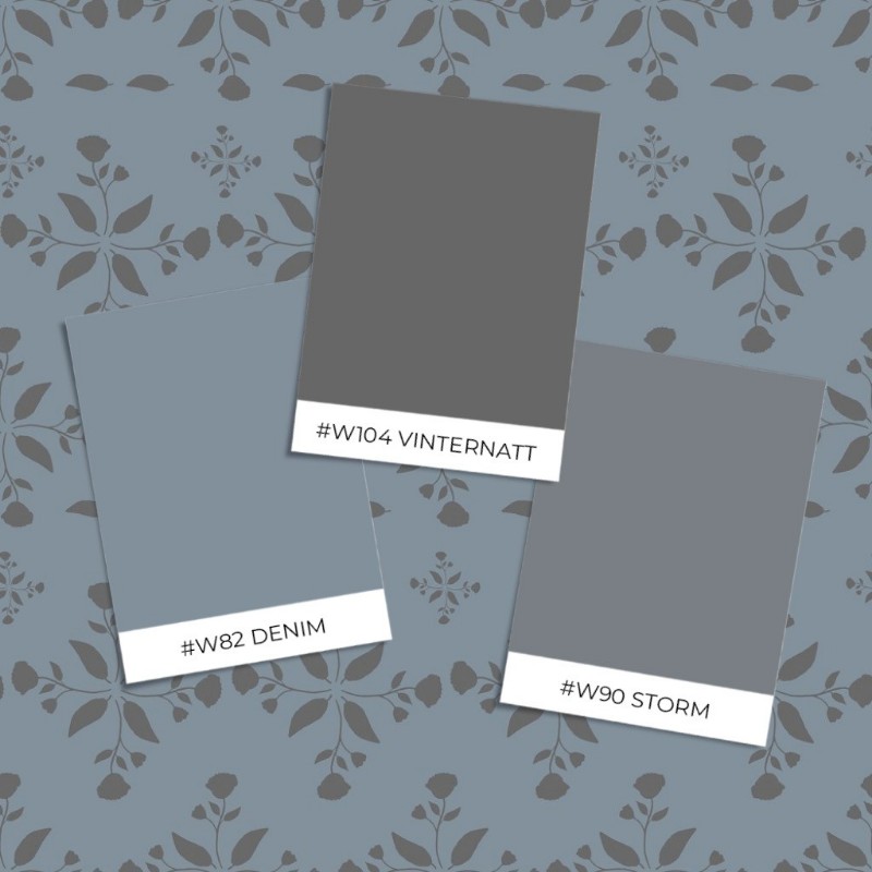 Picture of Leaves and round sprigs in Blue - 1032901-03