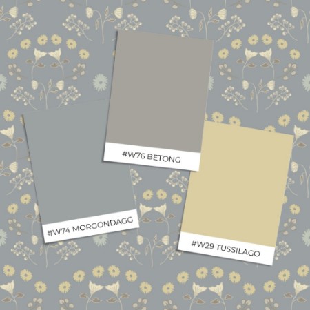 Picture of Väriyhdistelmä Medaillon Poppies in Grey - 1033301-01 - 10537-01